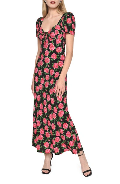 Wayf In Bloom Floral Dress In Red Roses