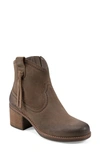 Earth Irene Block Heel Zip Bootie In Brown