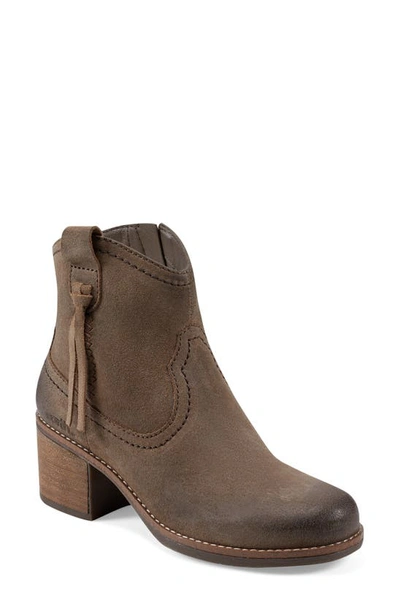 Earth Irene Block Heel Zip Bootie In Brown