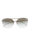 Oliver Peoples Ziane Metal Aviator Sunglasses In Gold/green Mirrored Gradient