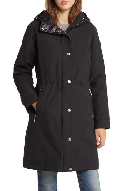 Michael Michael Kors Water Resistant Quilted Coat In Black