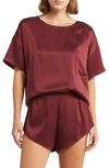 Lunya Washable Silk Tee Set In Calliope Wine