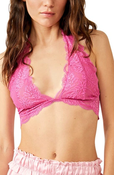 Free People Last Dance Lace Halter Bra In Pink