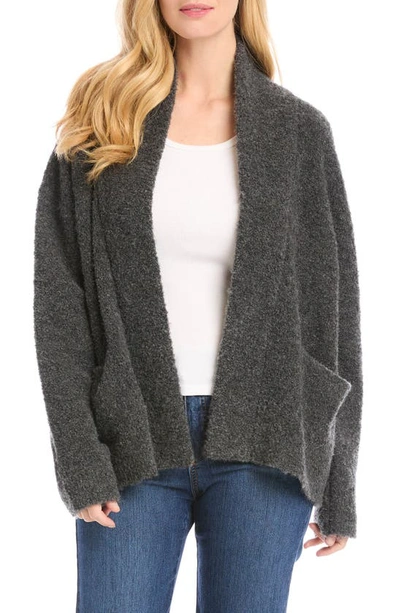 Karen Kane Shawl Collar Cardigan In Charcoal