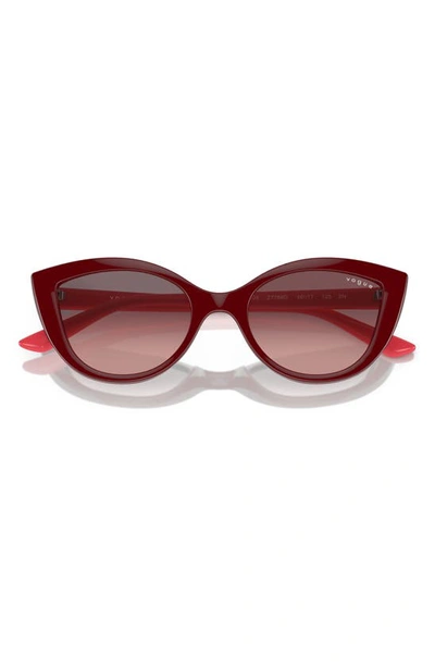 Vogue Kids' 46mm Gradient Cat Eye Sunglasses In Bordeaux