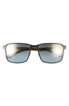 Ray Ban Chromance 55mm Polarized Square Sunglasses In Black