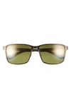 Ray Ban Chromance 55mm Polarized Square Sunglasses In Gunmetal