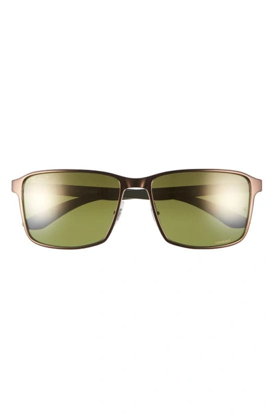 Ray Ban Chromance 55mm Polarized Square Sunglasses In Gunmetal