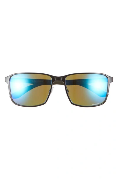Ray Ban Chromance 55mm Polarized Square Sunglasses In Silver