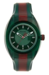 GUCCI SYNC TRANSPARENT RUBBER STRAP WATCH, 46MM,YA137113