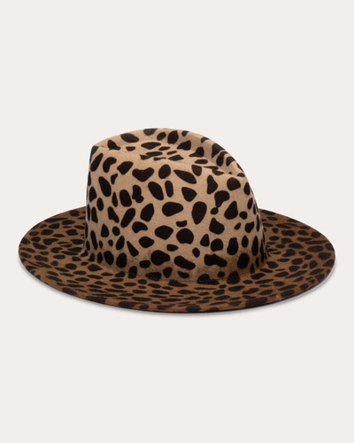 Eugenia Kim Blaine Leopard Wool Fedora In Brown