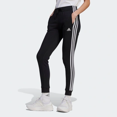 Adidas Originals Women's Adidas Essentials 3-stripes Fleece Pants In Black,white
