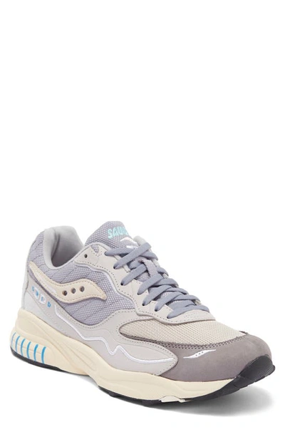 Saucony Gray 3d Grid Hurricane Premium Sneakers In Grey/blue
