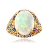 ROSS-SIMONS ETHIOPIAN OPAL AND MULTICOLORED SAPPHIRE RING IN 14KT YELLOW GOLD