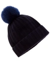 AMICALE CASHMERE LADDERSTITCH CASHMERE HAT