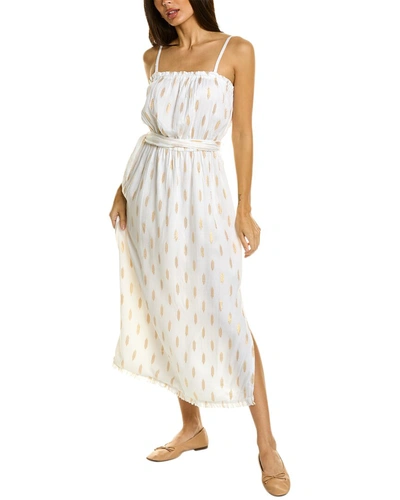 Splendid Leslie Lurex Midi Dress In White