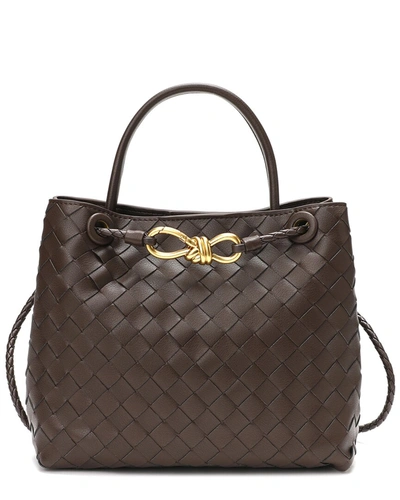 Tiffany & Fred Woven Leather Top Handle Shoulder Bag In Brown