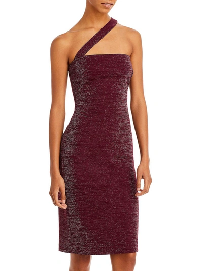 Black Halo Vintea Womens Metallic Midi Cocktail And Party Dress In Pink