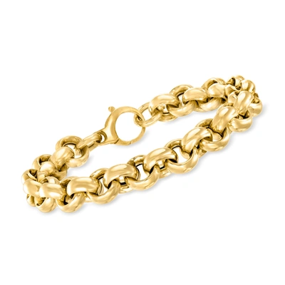 Ross-simons Italian 18kt Yellow Gold Rolo-link Bracelet In Multi