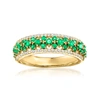 ROSS-SIMONS EMERALD AND . DIAMOND RING IN 18KT YELLOW GOLD