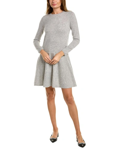 Sofiacashmere Drop-waist Cashmere Flare Dress In Grey