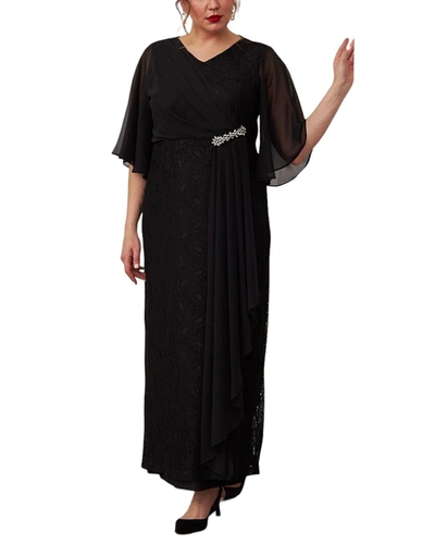 Rmg Elbow Sleeve Dress In Black