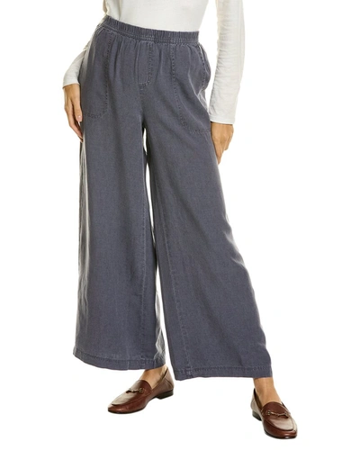 Splendid Angie Crop Linen-blend Palazzo Pant In Blue