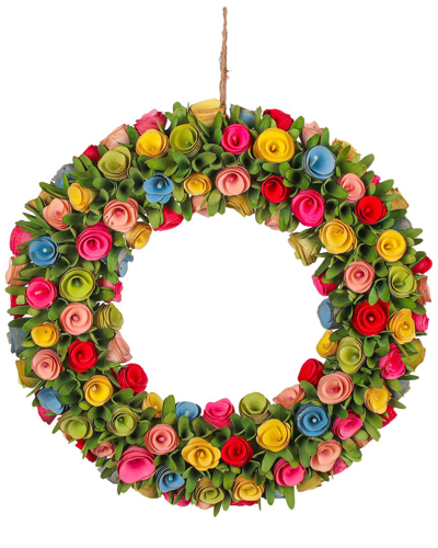 National Tree Company 20in Spring Floral Wreath With Butterfly In Multi