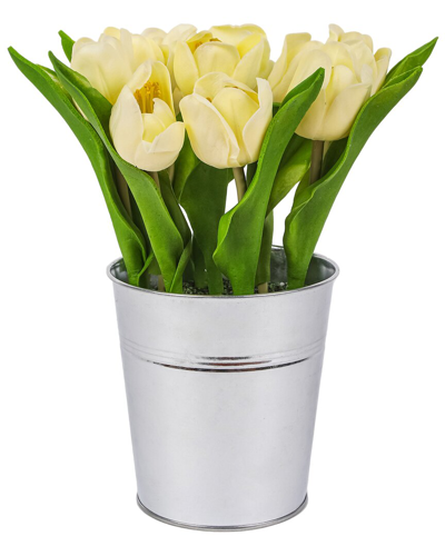 National Tree Company 9in Light Yellow Tulip Bouquet