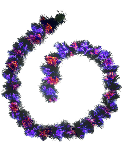National Tree Company 9 Ft. Black Fiber Optic Garland With Purple And Or