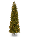 NATIONAL TREE COMPANY NATIONAL TREE COMPANY 7.5FT FEEL-REAL DOWN SWEPT DOUGLAS FIR PENCIL TREE WITH 350 CLEAR LIGHTS