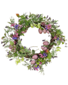 National Tree Company 22in Flowering Pink Eggs Easter Wreath In Purple