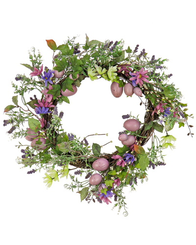 NATIONAL TREE COMPANY NATIONAL TREE COMPANY 22IN FLOWERING PINK EGGS EASTER WREATH