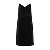 Loewe Strapless Cotton-blend Velvet Midi Dress In Black