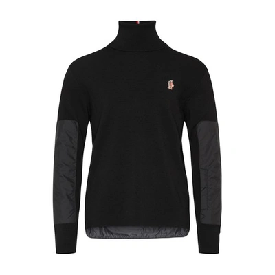 Moncler Wool Polo Neck Jumper Black In 999