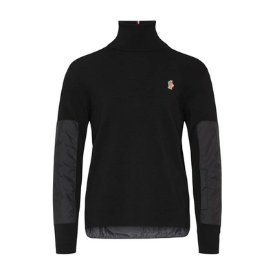 Moncler Stretch Wool Turtleneck Sweater In 999