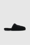 Anine Bing Link-detail Shearling Mules In Black