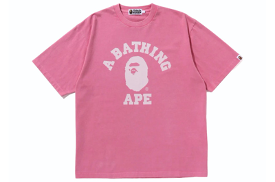 Pre-owned Bape College Overdye Tee Pink