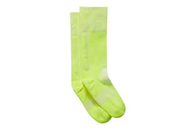 Pre-owned Moncler X Adidas Originals Logo Socks Lime Green
