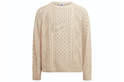Pre-owned Nike Life Cable Knit Sweater (asia Sizing) Rattan