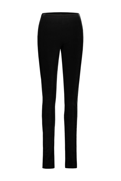 Junya Watanabe Slim Velvet-effect Leggings In Black