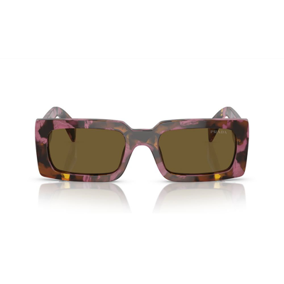 Prada Eyewear Marbled Rectangular Frame Sunglasses In Multi