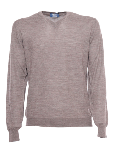 Fedeli V-neck Pullover In Beige