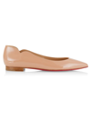 Christian Louboutin Women's Hot Chickita Leather Flats In Blush