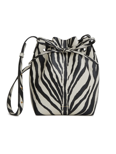 Mansur Gavriel Mini Zebra Stripe Saffiano Leather Bucket Bag