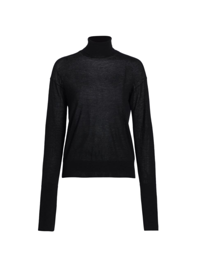 Helmut Lang Women's Cashmere Fine Turtleneck Sweater In Black