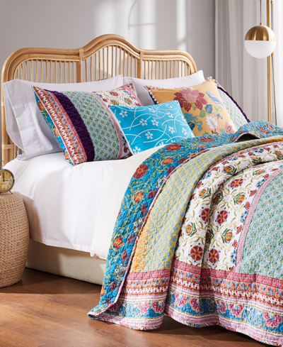 Greenland Home Fashions Thalia Cotton Reversible 5 Piece Quilt Set, Full/queen In Multi