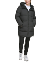 Calvin Klein Women's Faux-fur-lined Hooded Puffer Coat In Black