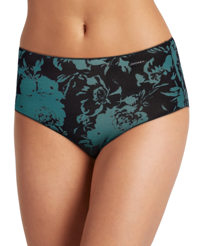 Jockey No Panty Line Promise Hip Brief Underwear 1372, Extended Sizes In Bright Green