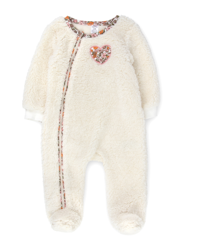 Baby Essentials Baby Boys And Baby Girls Sherpa Footed Coverall In Creme